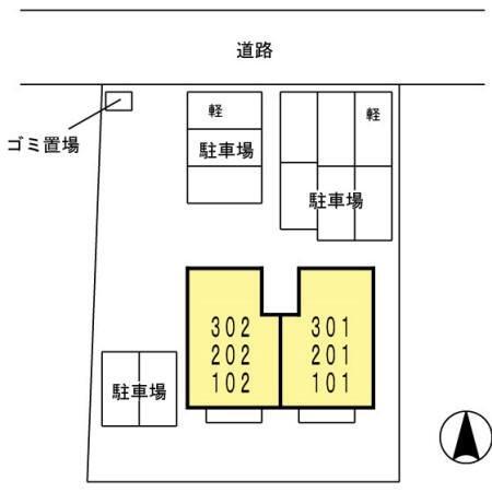 拡大写真:ルミエール 3階301の現地案内図