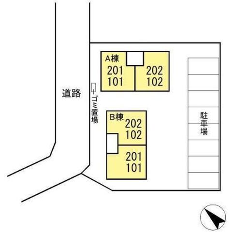 拡大写真：サウスコーポB 2階202の外観