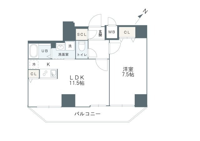 拡大写真:グルーブ神戸元町アリア 2階201の内観