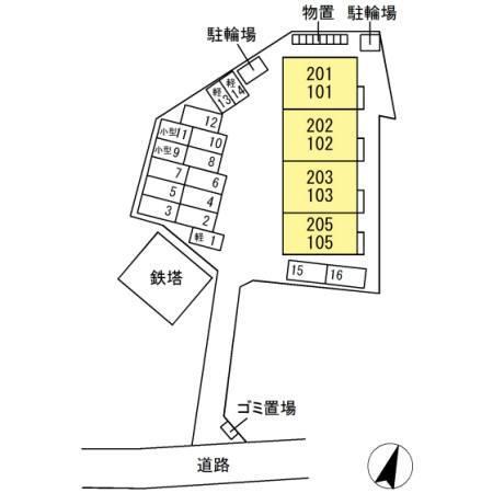 拡大写真:松江市西川津町 2階202の現地案内図