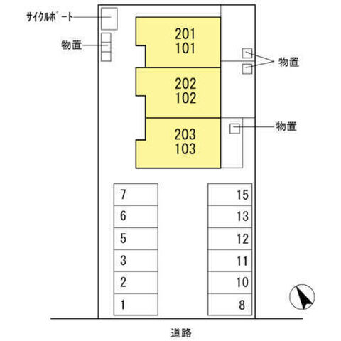 拡大写真:パシアン 2階202の外観