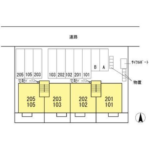 拡大写真：アレーヌ福の宮 1階105の外観