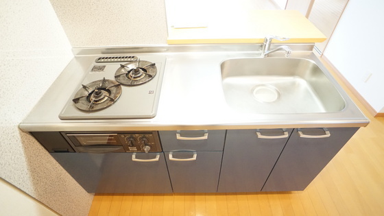 拡大写真:プレステージ千種 A棟 4階401のシステムキッチン、カウンターキッチン