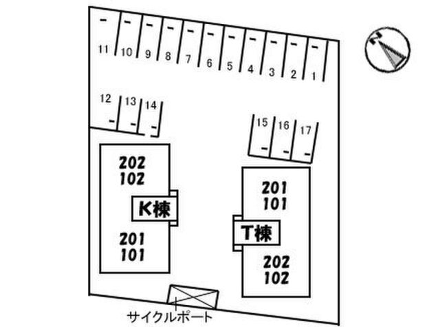 拡大写真：クリスタルシティー’Ｋ 2階202の外観