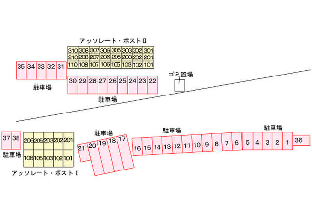 拡大写真:アッソレート・ポストⅡ 3階303の外観