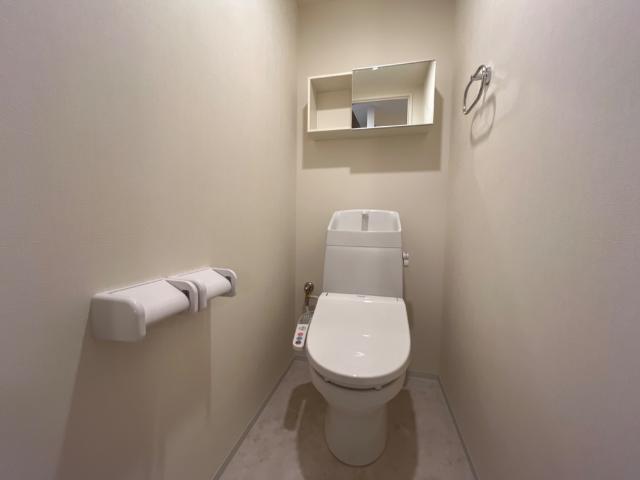 拡大写真:岡山市北区高松 2階201のシャワー付トイレ