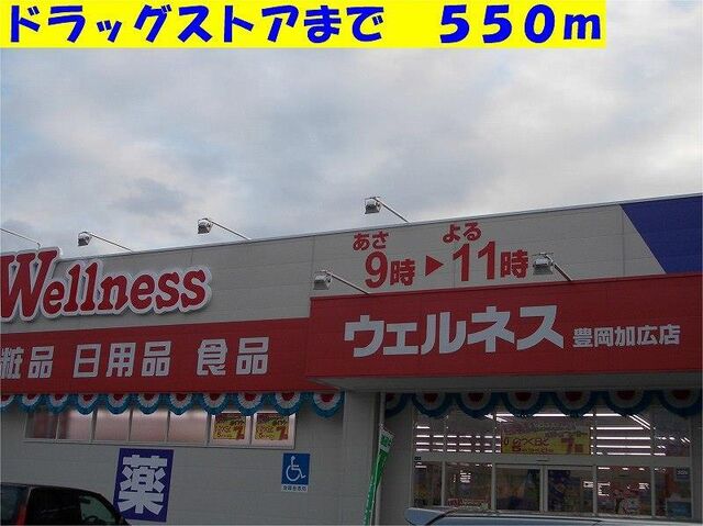 拡大写真:パティオカーサI 1階105のウェルネスまで550m