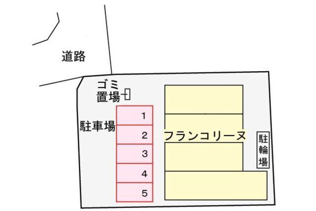 拡大写真:フランコリーヌ 2階202の外観