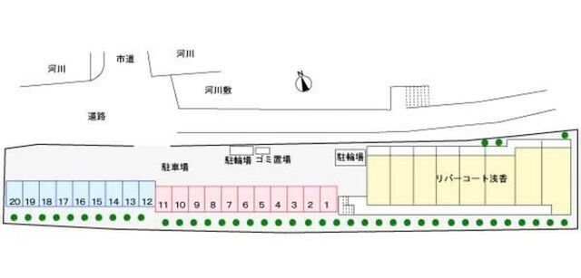 拡大写真:リバーコート浅香 2階203の外観