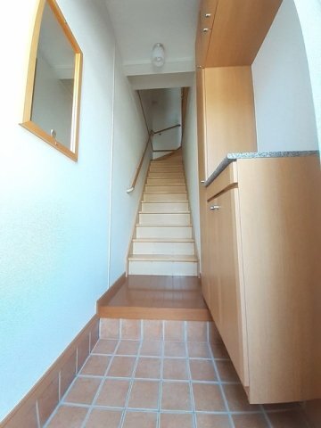 拡大写真：サンライズ憩　Ⅰ 2階205の毎日通る玄関はこちらです