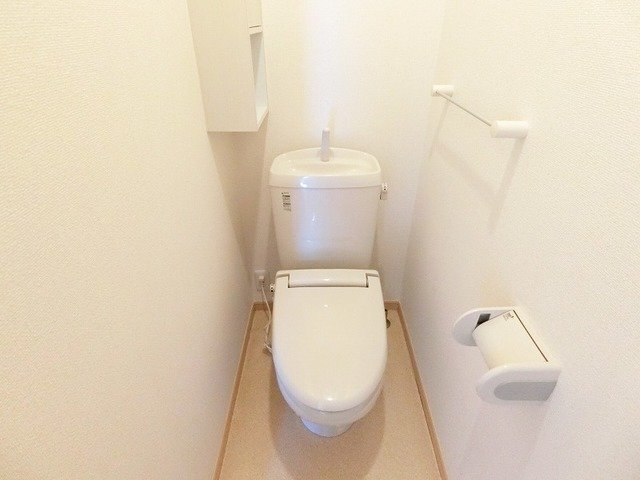 拡大写真:アルバーダ 1階102の落ち着いた色調のトイレです