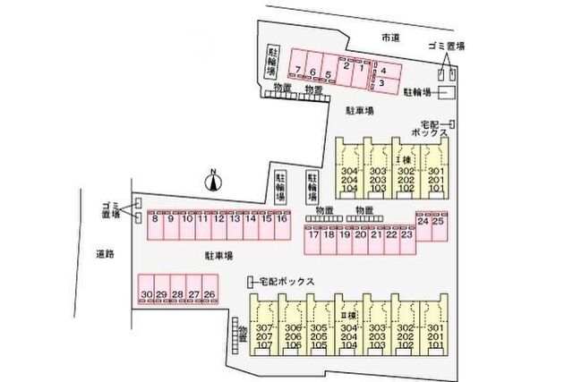 拡大写真:カルム栄町Ⅰ 2階201の駐車場