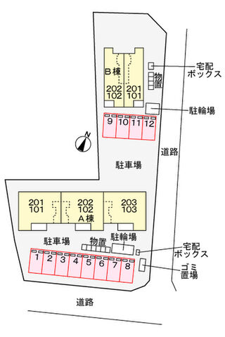 拡大写真:リュミエールA 2階201の地図