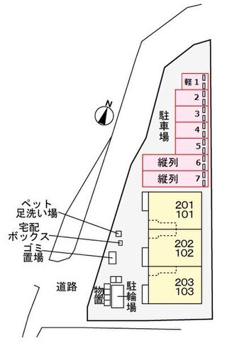 拡大写真:モン・フェリーチェ 2階202の地図