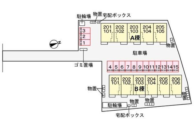 拡大写真:シャンテ カノンB 2階201の地図