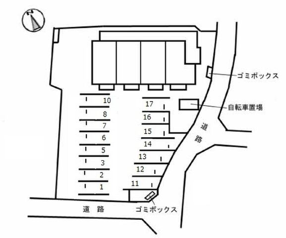 拡大写真：カーサヴェルージュ 1階103の駐車場