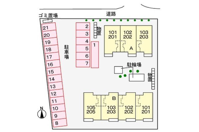 拡大写真:コート オーチャード A 2階203の駐車場