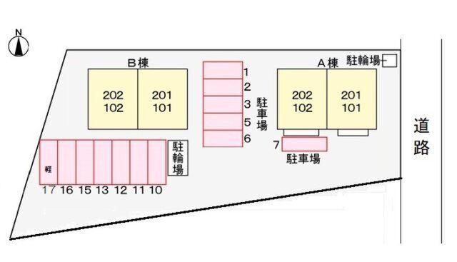 拡大写真:ニューシティオオタA 2階201の地図