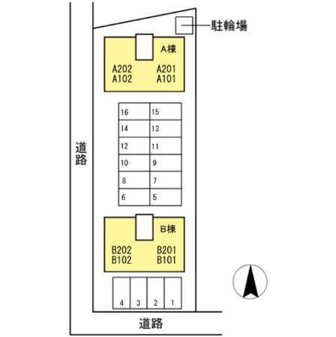 拡大写真:ストークシャトル B棟 1階B102の地図