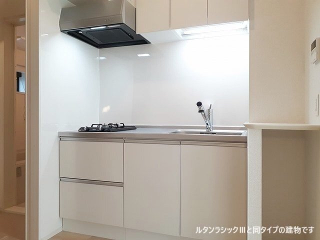 拡大写真:シャンス トロワ 2階202のキッチンでお料理をお楽しみください