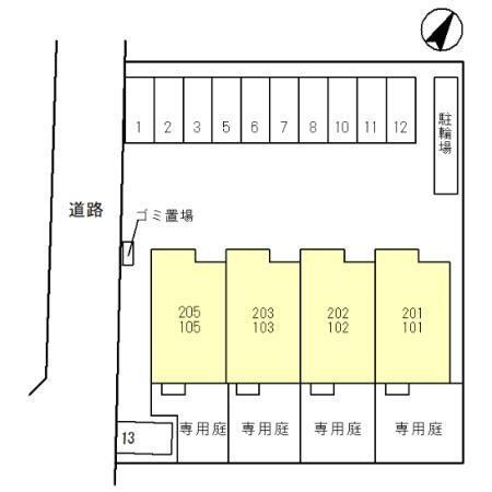 拡大写真:アウレスト 2階202の現地案内図