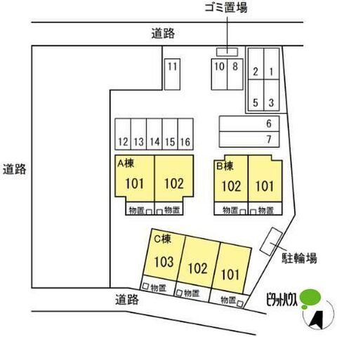 拡大写真:primrose A棟 1階102の外観