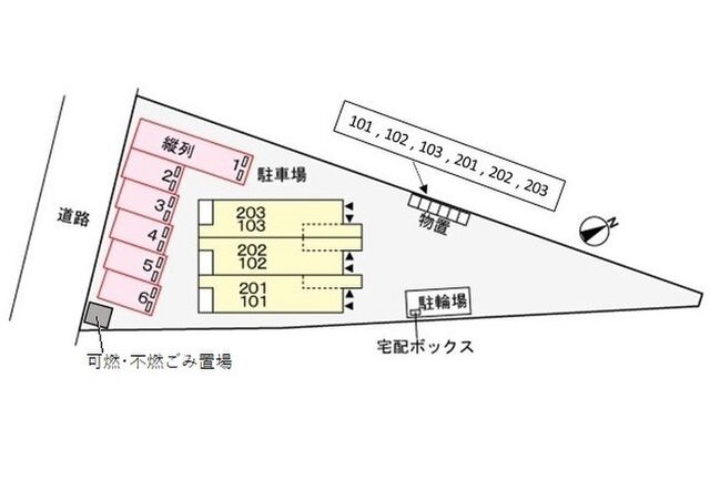 拡大写真:フリーデ・M Ⅱ 2階201の駐車場
