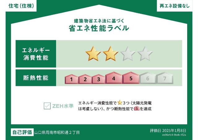 拡大写真:ルリエ 1階101の省エネ性能ラベル