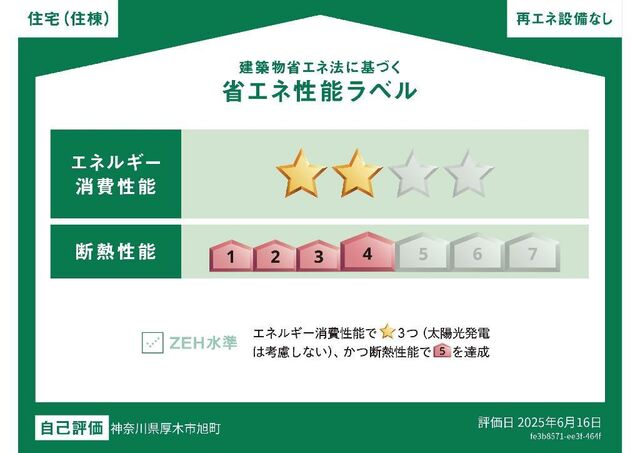 拡大写真:prunier(プリュニエ) 2階205の省エネ性能ラベル