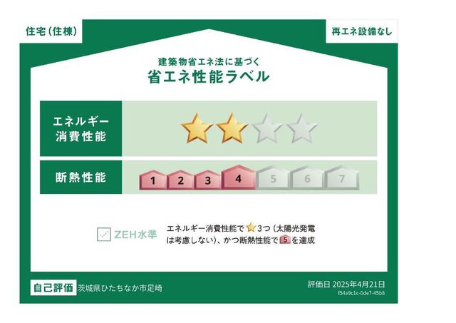 拡大写真:リッチレジデンスB(Rich Residence B) 2階201の省エネ性能ラベル