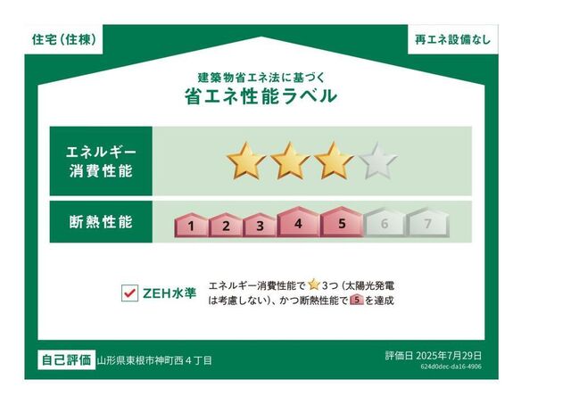 拡大写真:グリーンコート 西ノ原 2階202の省エネ性能ラベル