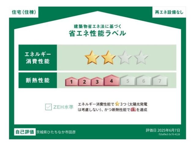 拡大写真:サンコート 1階103の省エネ性能ラベル