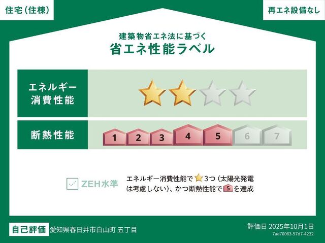 拡大写真:M’sコート 2階205の省エネ性能ラベル