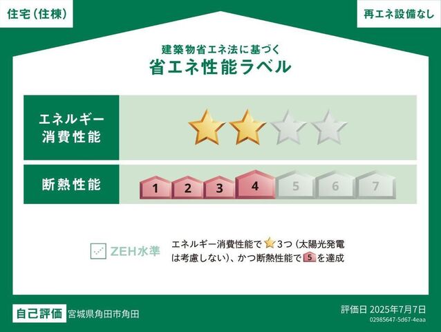 拡大写真:ストロベリー・フィールズ 1階110の省エネ性能ラベル