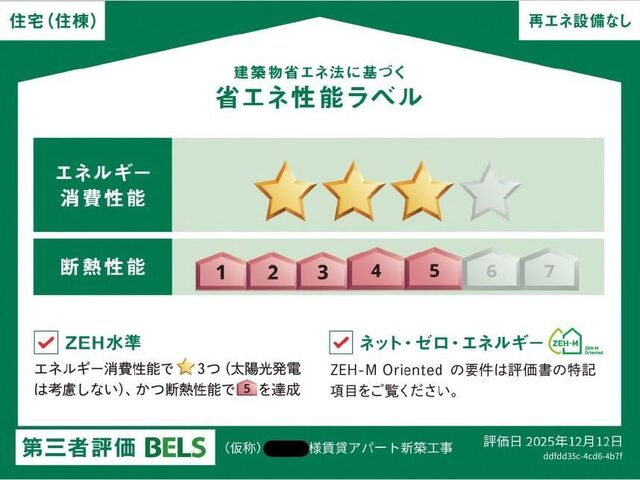 拡大写真:Casa Alegria 2階202の省エネ性能ラベル