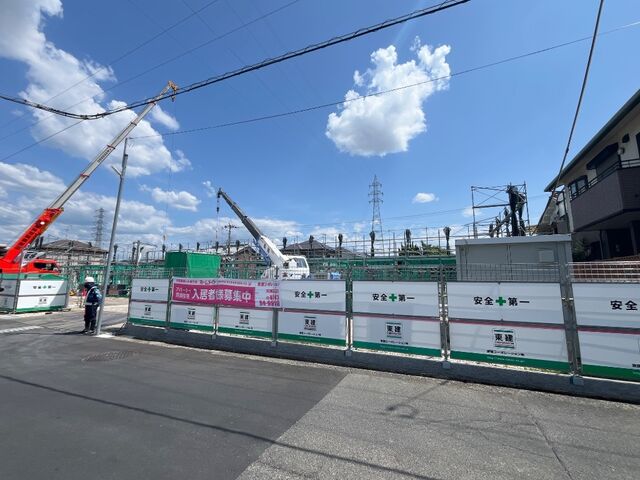 拡大写真：（仮称）葛城市南道穂新築アパート 1階103の建築現場