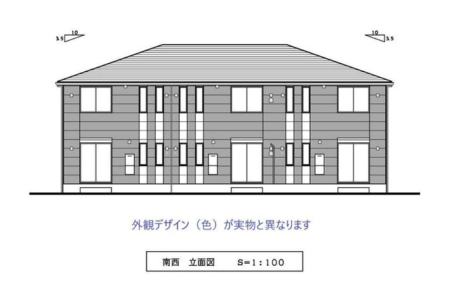 拡大写真:鎌ケ谷市くぬぎ山新築アパート(仮称) 2階202の完成予想図