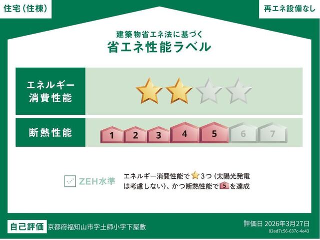 拡大写真:(仮)土師新築アパート 2階201の省エネ性能ラベル