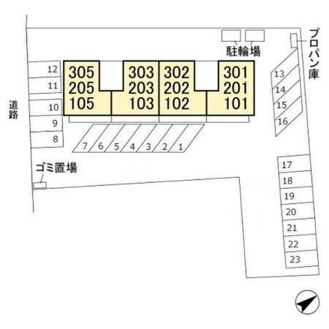 拡大写真:セピアコート 1階102の外観写真(昼)