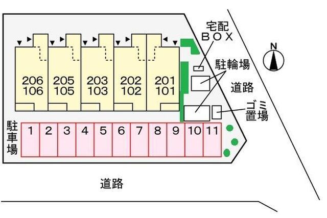 拡大写真:ヴァーチュ葵 2階205の完成予想図