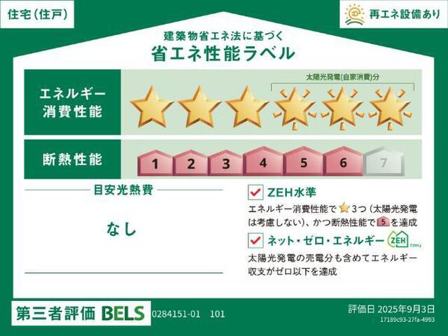 拡大写真:ヴァーチュ葵 2階205の省エネ性能ラベル