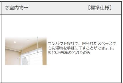 拡大写真：吉川市吉川美南アパート新築工事（仮 1階105の室内物干し(イメージ)