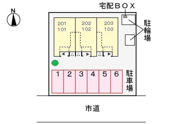 拡大写真:セレナーデ 2階201の配置図