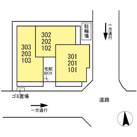 拡大写真:セレスティア藤江町 1階101の配置図