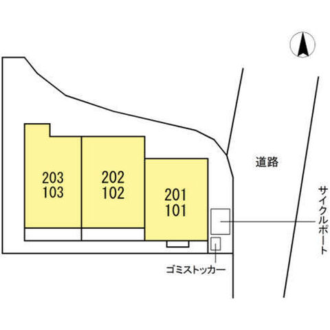 拡大写真:pecher奥田 1階102の外観写真(昼)