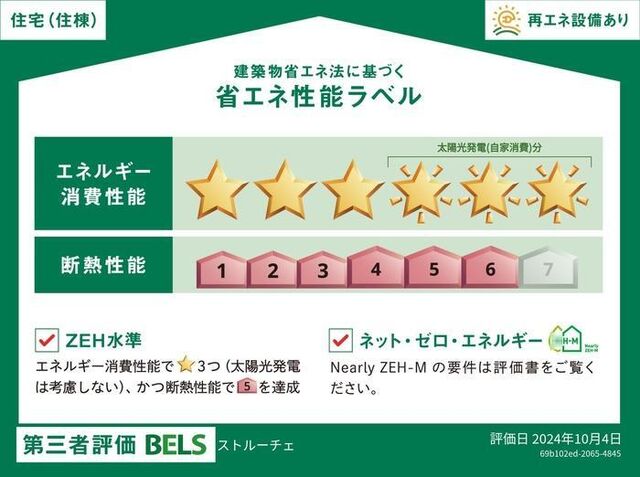拡大写真:ストルーチェ 1階1の省エネ性能ラベル