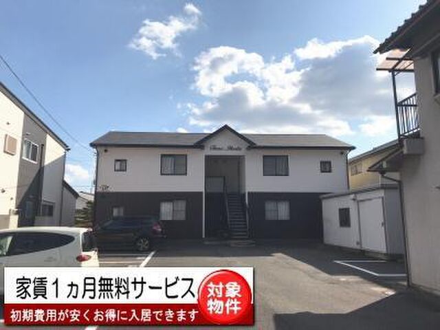 拡大写真：井原市高屋町 2階Aの外観写真（昼）