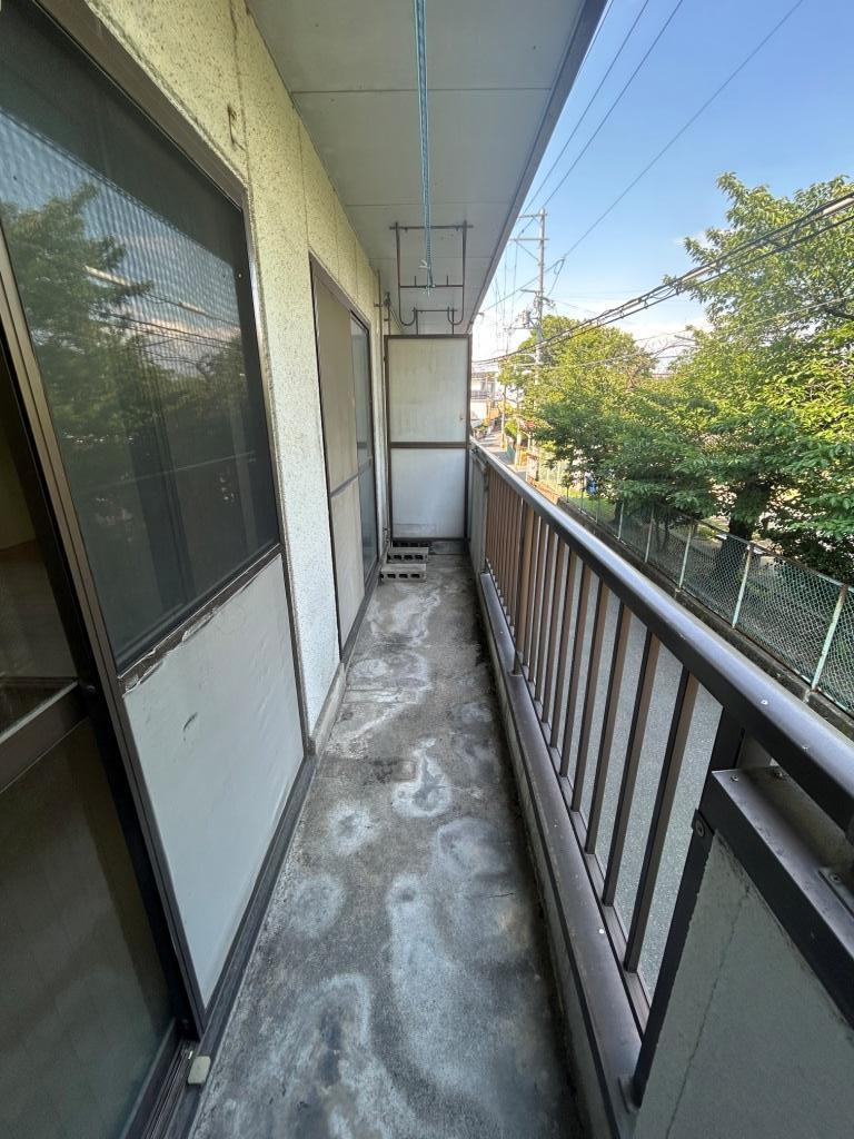 拡大写真：まるきハイツ清水町 2階202のベランダ