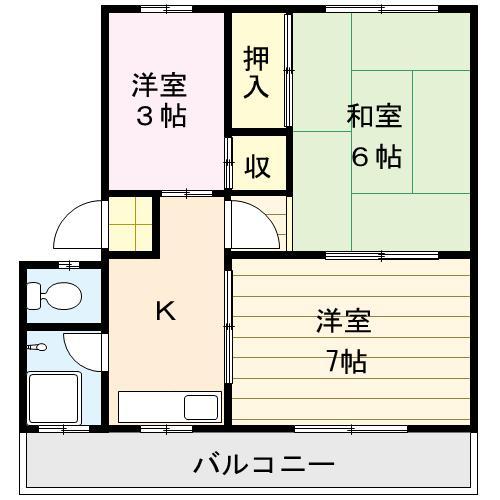 拡大写真:ファインウェーヴⅡ 3階232の間取り図(イメージ)