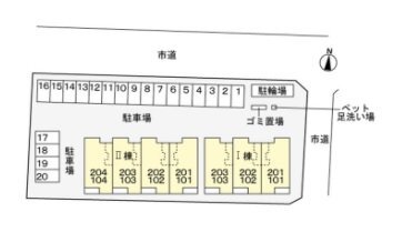 拡大写真:SUN16笠岡Ⅰ 1階102の駐車場配置図